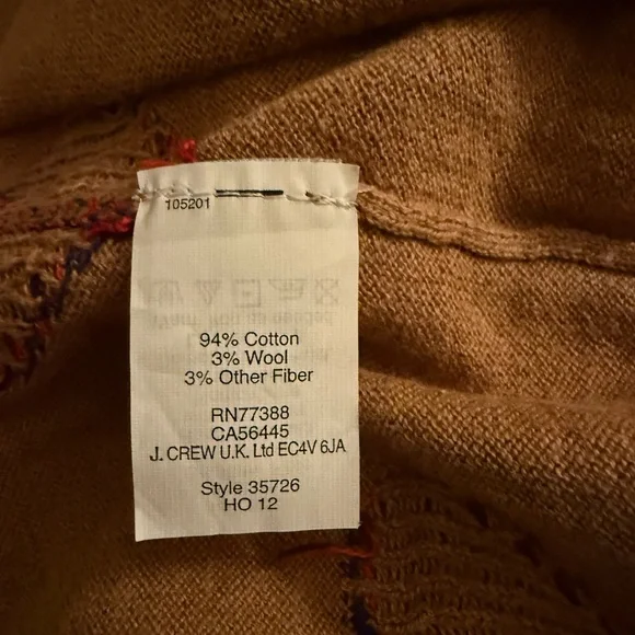 Madewell Tan Sweater with Purple Heart Pattern - Picture 4 of 5